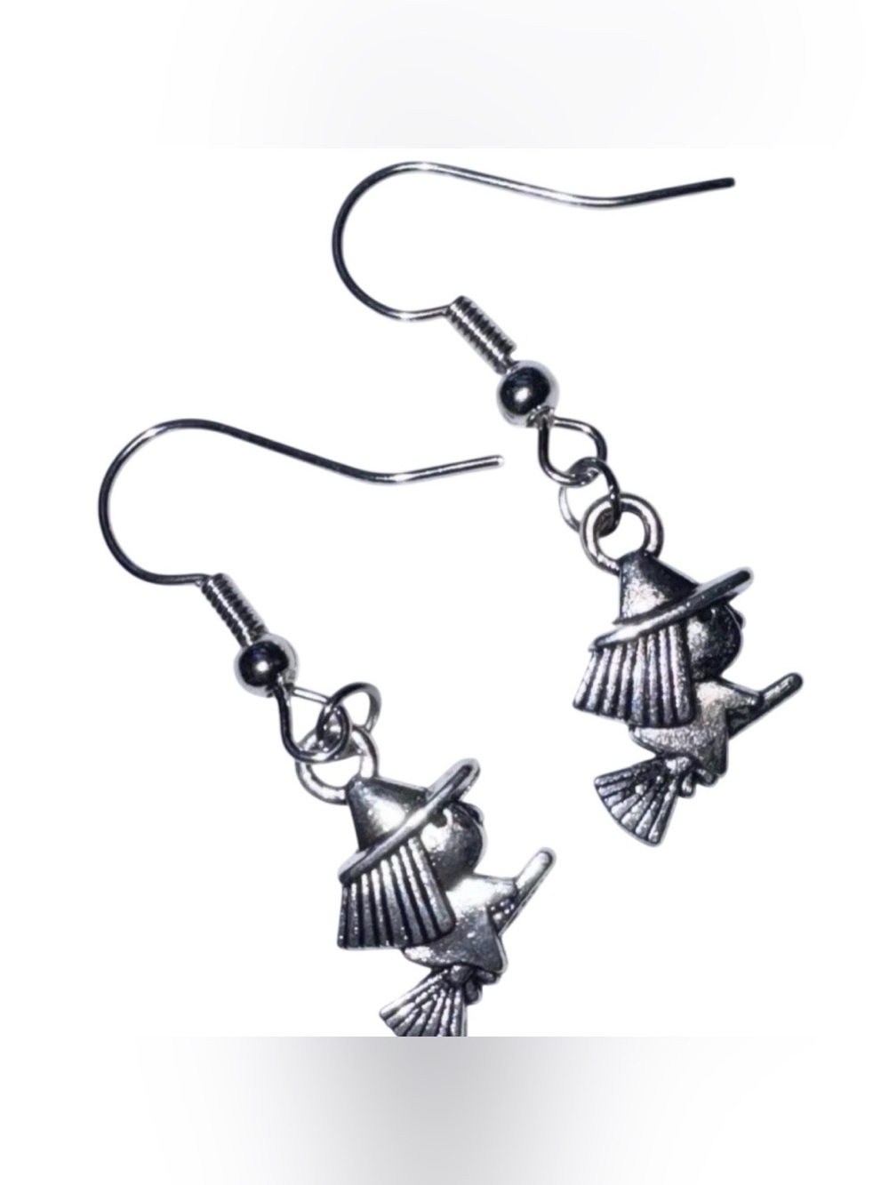 Halloween Witch Broom Charm Handmade Dangle/Fishhook Earrings